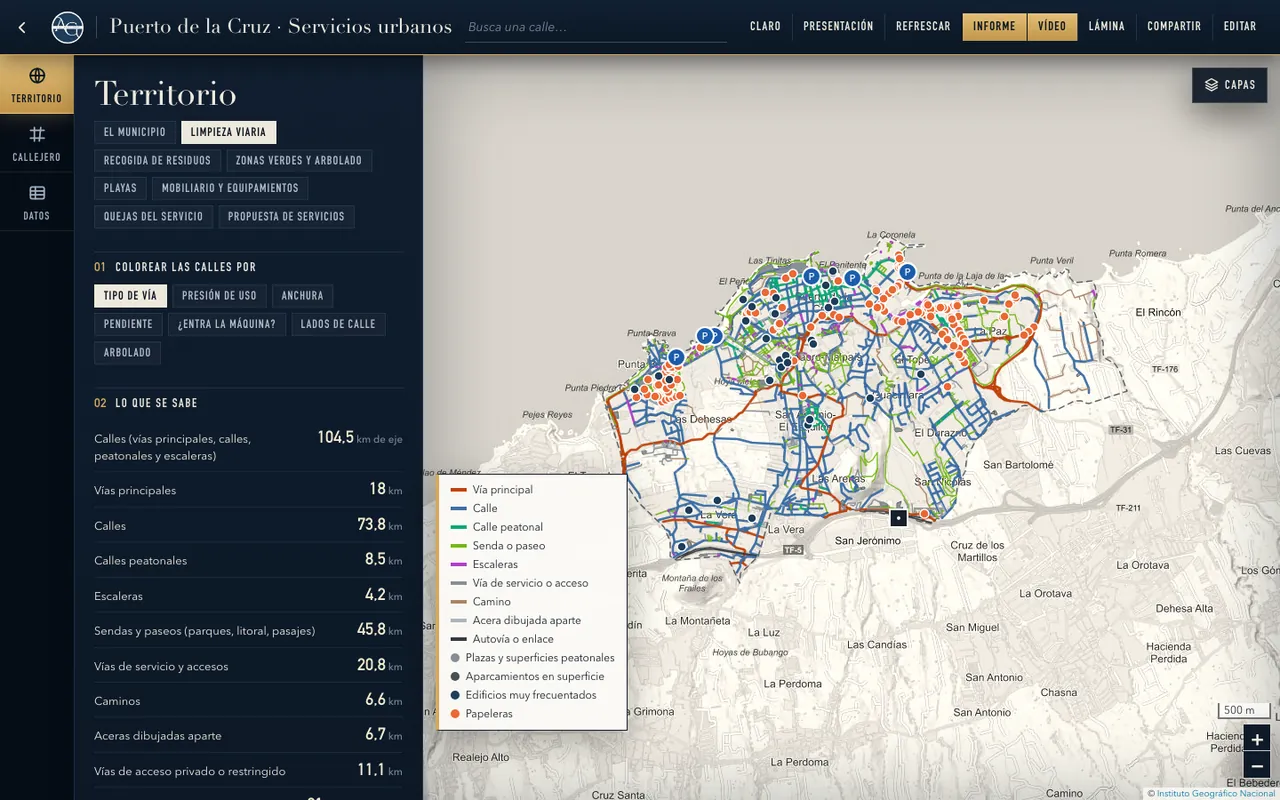 Herramientas de A&G: Mapa vivo del servicio. El municipio entero antes de la primera visita.