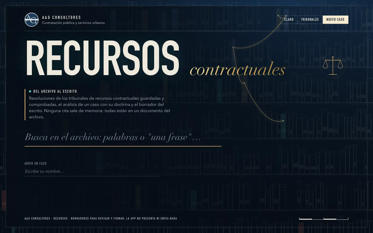Herramientas de A&G: Recursos. Resoluciones de los tribunales contractuales, guardadas y comprobadas.